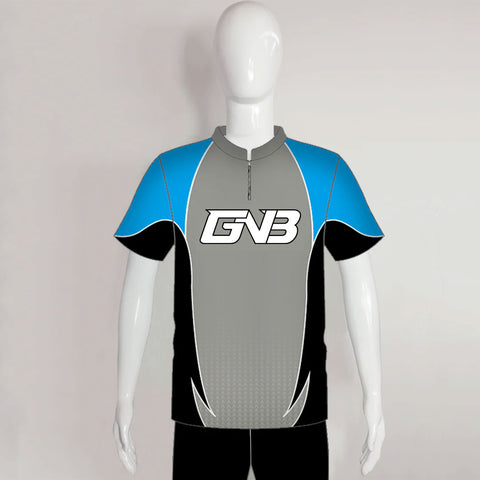 AJX10 Grey Blue Black Custom Archery Shooter Jerseys
