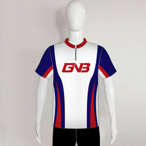 AJX12 White Blue Red Custom Sublimated Archery Team Jerseys