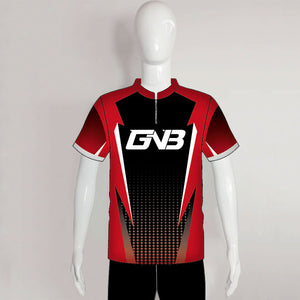 AJX8 Black Red Halftone Pattern Custom Archery Bowhunting Jerseys