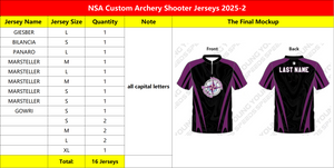 NSA Custom Archery Shooter Jerseys 2025 - 2
