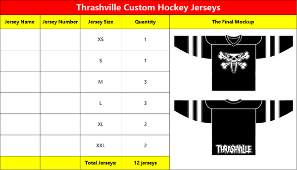 Thrashville Custom Hockey Jerseys
