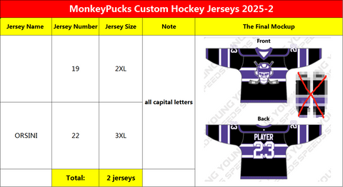 MONKEYPUCKS Custom Hockey Jerseys 2025 -2
