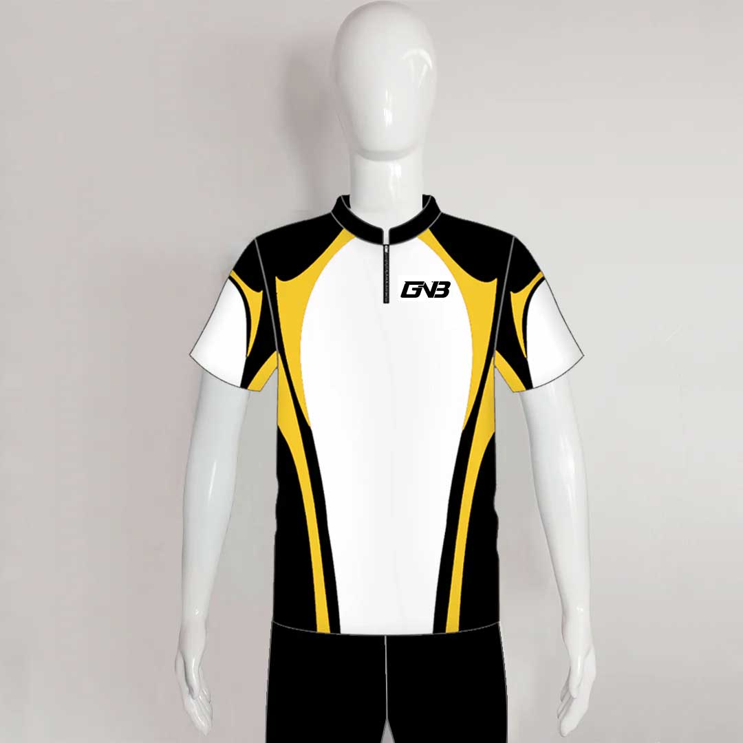 SJZ03 White Black Gold Custom Long Range Shooting Jerseys