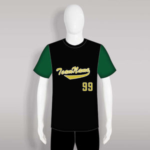 C32 Raglan Black Green Custom Crewneck Baseball Shirts