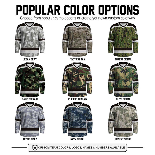 Heritage Stripe Military Camouflage Sublimated Hockey Jerseys