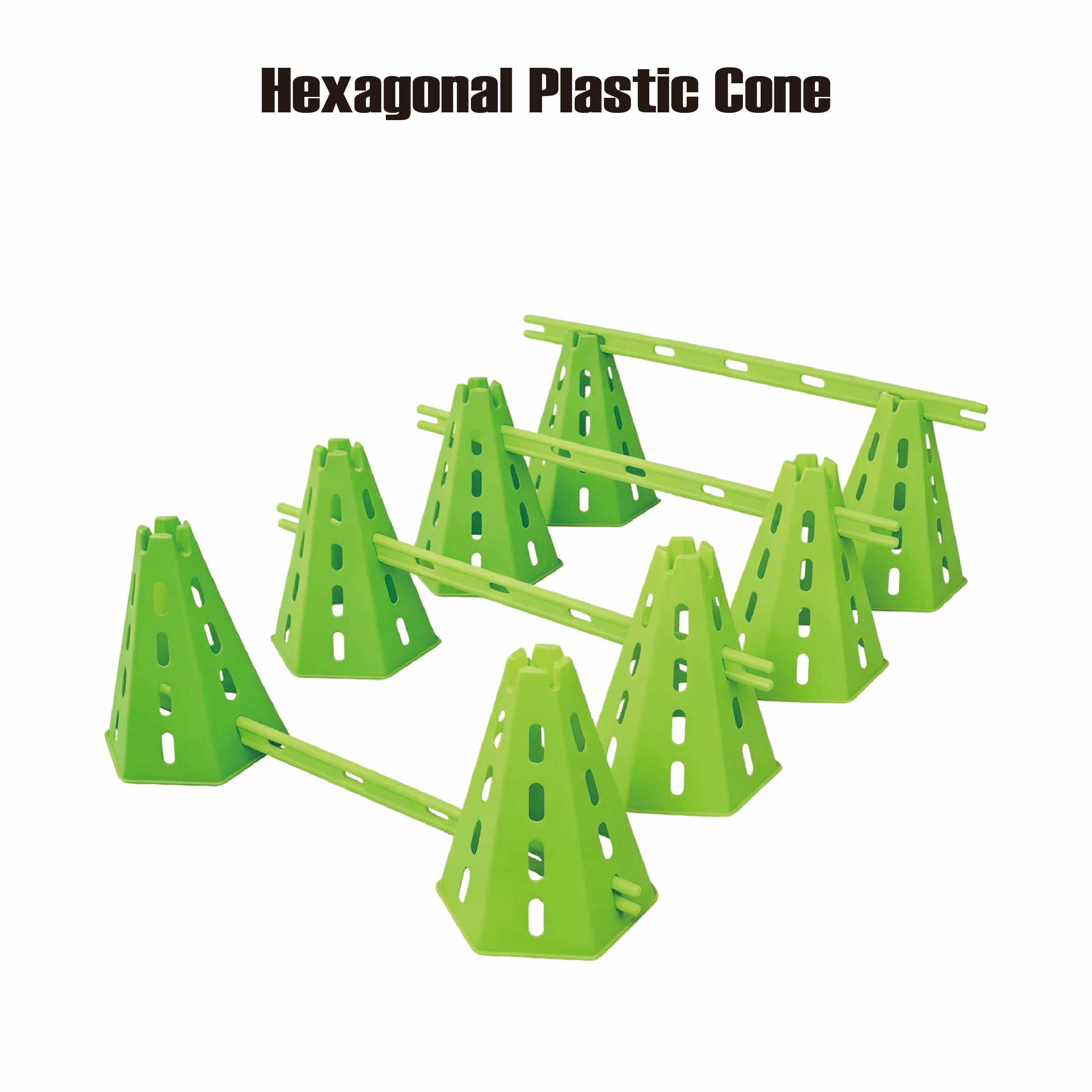 KIDSUNITED Hexagonal Plastic Cone and Sign Pole (16 cones & 24 poles)