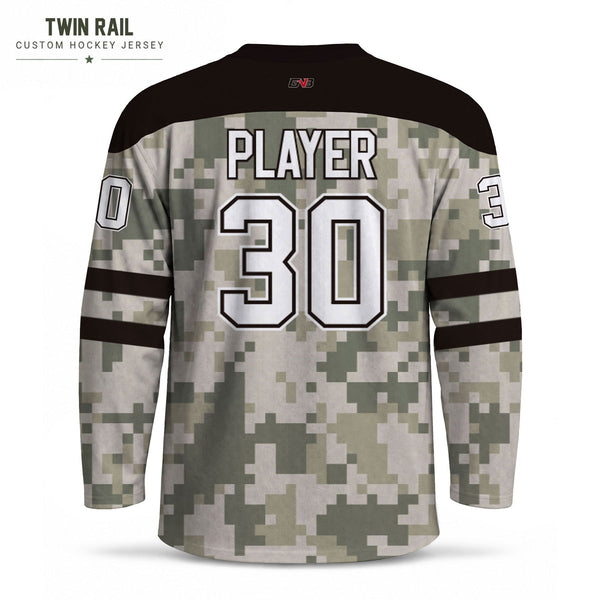 Twin Rail Army Camo Sublimated Hockey Jerseys