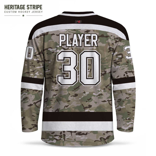 Heritage Stripe Military Camouflage Sublimated Hockey Jerseys
