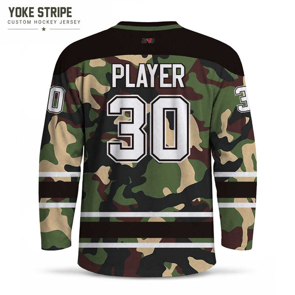 York Stripe Multi Camouflage Pattern Custom Made Hockey Jerseys
