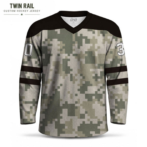 Twin Rail Army Camo Sublimated Hockey Jerseys