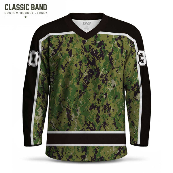 Classic Band Digital Camo Hockey Jerseys Custom Made