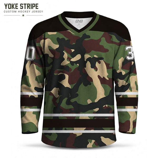 York Stripe Multi Camouflage Pattern Custom Made Hockey Jerseys