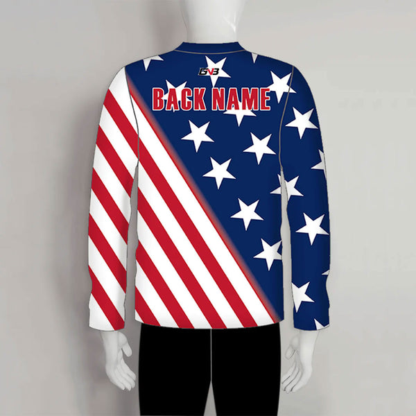 LAJX1 Stars and Stripes Custom Long Sleeve Archery Club Jerseys