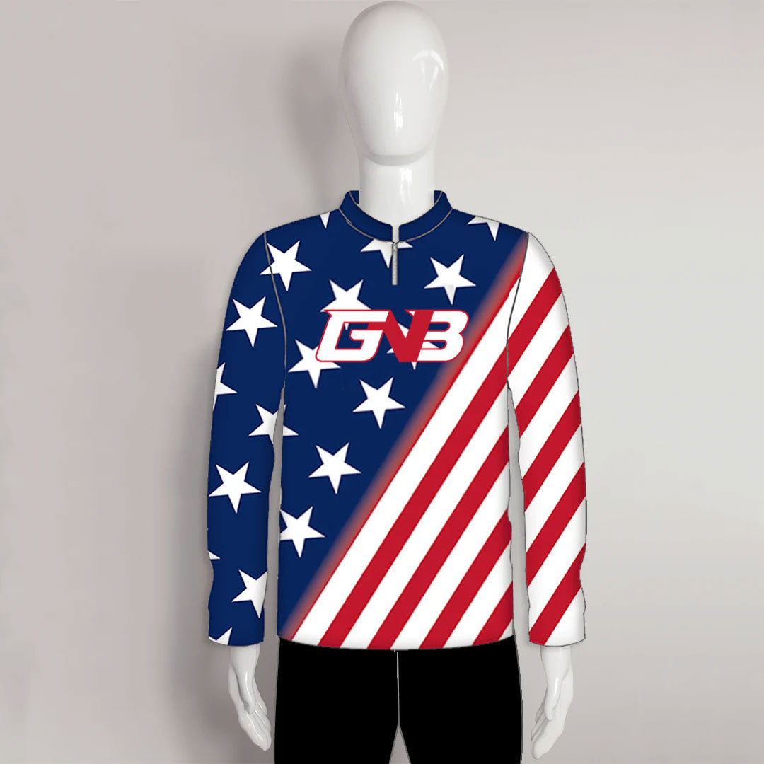 LAJX1 Stars and Stripes Custom Long Sleeve Archery Club Jerseys