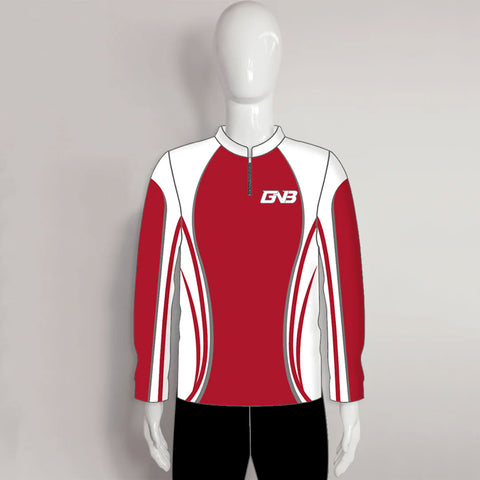 LAJZ1 Red White Long Sleeve Custom Archery Shooter Jerseys