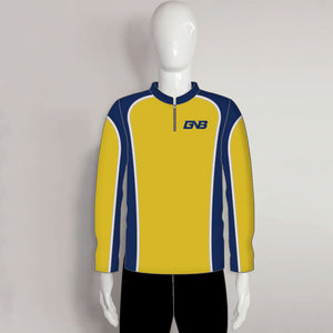 LAJZ22 Gold Blue Custom Long Sleeve Archery Club Team Jerseys