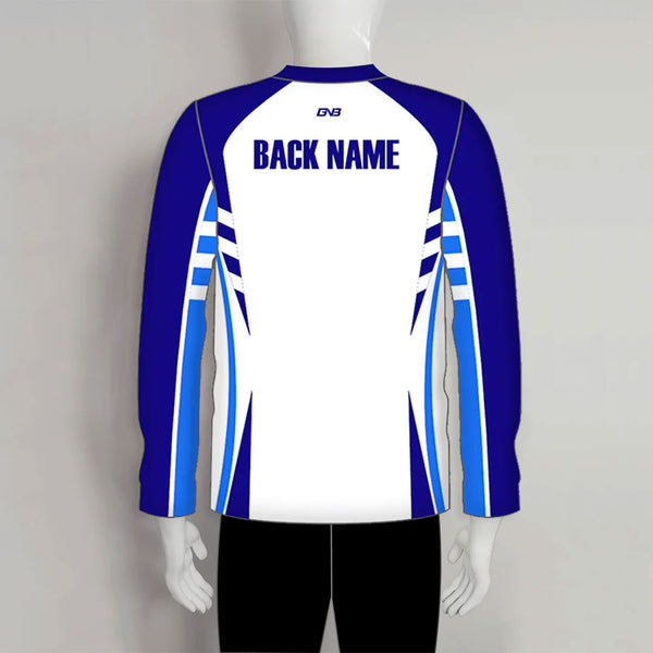 LAJZ3 White Blue Long Sleeve Custom Blank Archery Jerseys