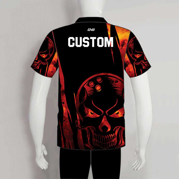 BJZ6 Bowling Ball Skull Sublimated Custom Bowling Jerseys