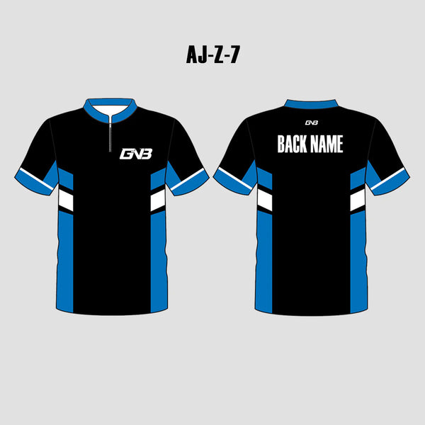 AJZ7 Black/Blue/White Performance Custom Archery Jerseys