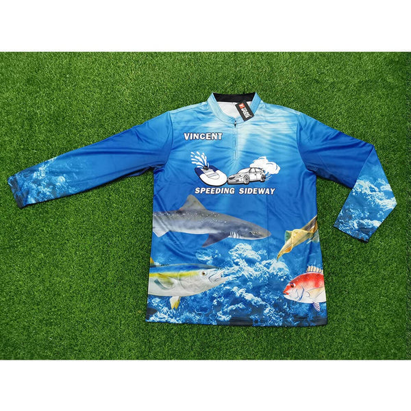 FJZ36 Sea World UV Sublimated Custom Fishing Jerseys 1/4 Zip - YoungSpeeds