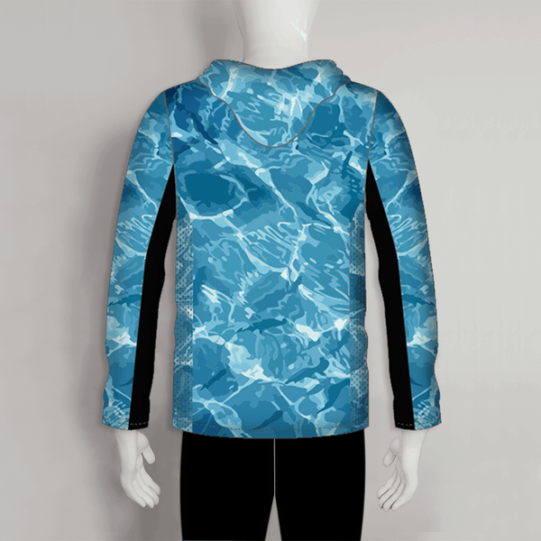 FHX011 Abstract Blue Sea Water Custom Performance Fishing Hoodies - YoungSpeeds
