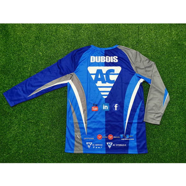 FJZ16 Light Dark Blue Color Block Custom Performance Fishing Shirts - YoungSpeeds