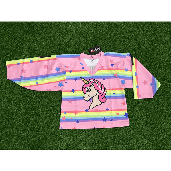 HJC162 Pink Unicorn Sublimated Custom Hockey Jerseys - YoungSpeeds
