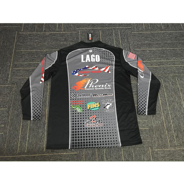 FJZ18 Dark Gray Black Custom Performance Fishing Shirts - YoungSpeeds