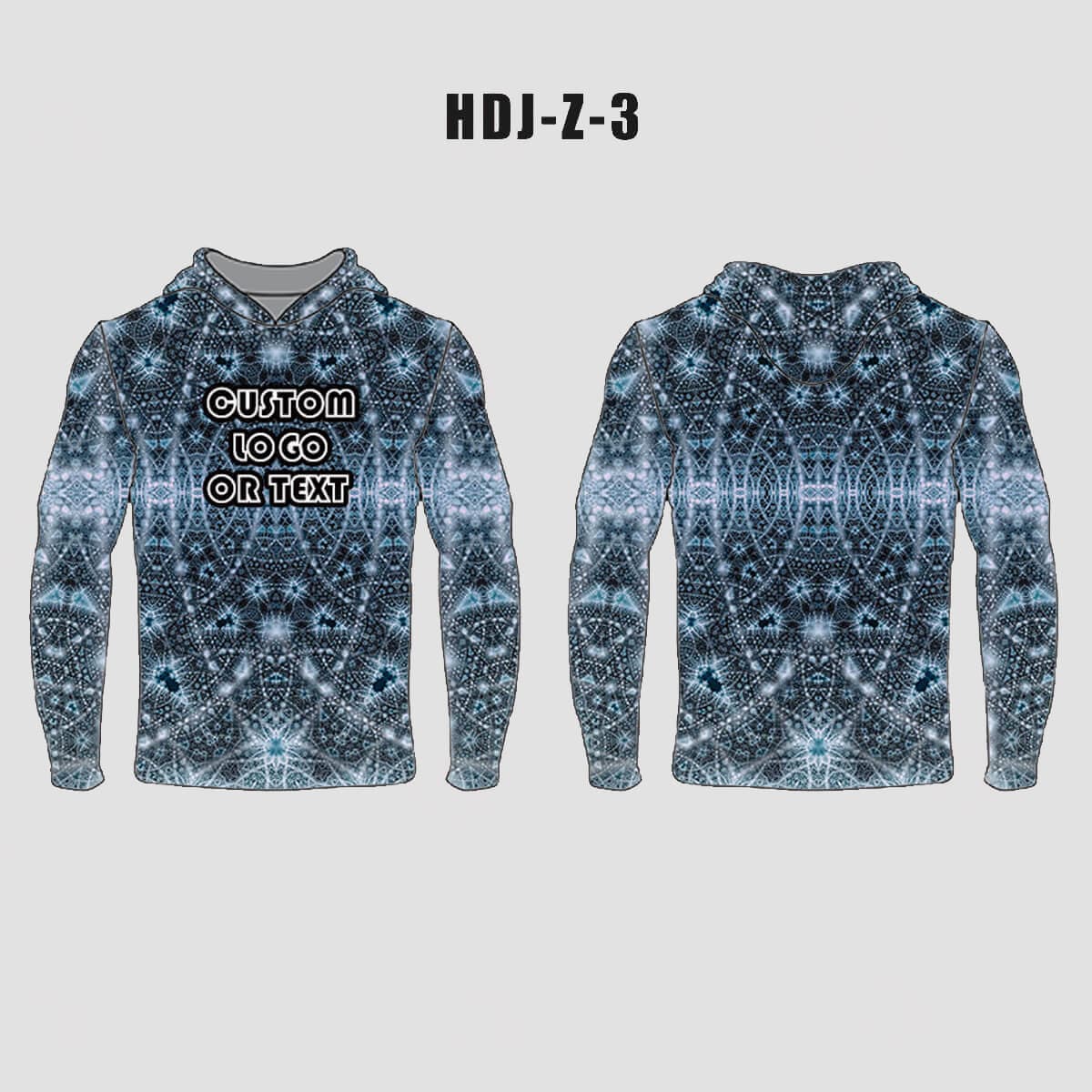 Abstract White Blue Glow Custom EDM Rave Hoodie - YoungSpeeds