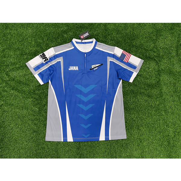 AJZ27 Blue Grey Zip Custom Archery Jerseys - YoungSpeeds