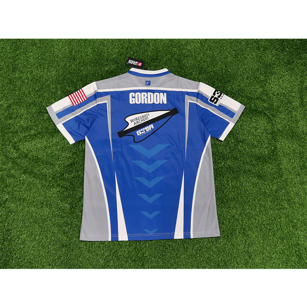 AJZ27 Blue Grey Zip Custom Archery Jerseys - YoungSpeeds