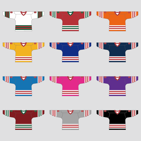 YS23 Green Red White Custom Blank Hockey Jerseys Wholesale - YoungSpeeds