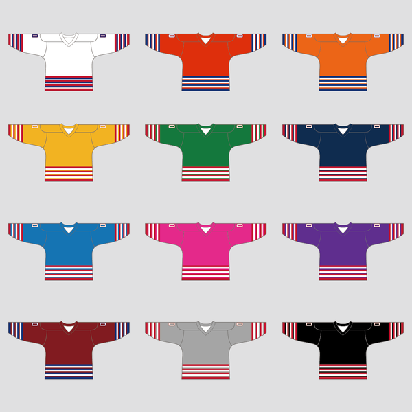 YS25 Blue Red White Sublimated Custom Blank Team Hockey Jerseys - YoungSpeeds
