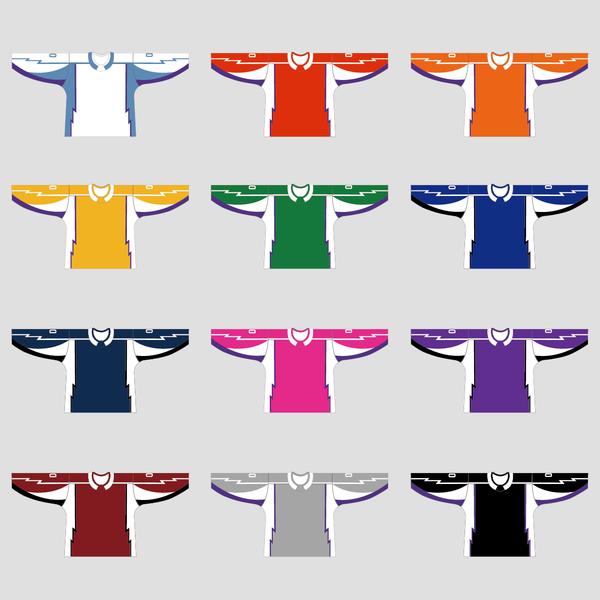YS36 Light Blue/White/Purple Personalized Blank Hockey Jerseys - YoungSpeeds