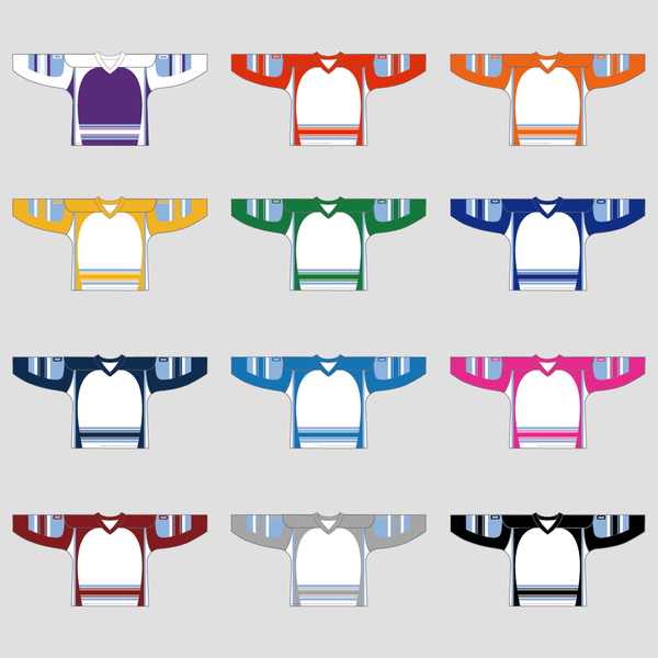 YS44 Purple/White/Blue Custom Ice Roller Blank Hockey Jerseys - YoungSpeeds