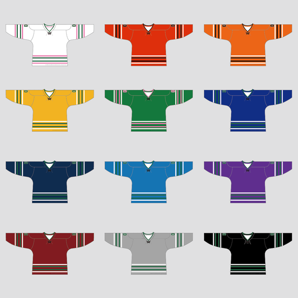 YS51 Pink/Green/White Sublimated Ice Roller Hockey Jerseys Custom Design - YoungSpeeds
