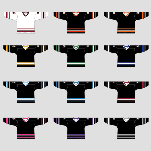 YS72 Black/Red/White Custom Ice Roller Blank Hockey Jerseys - YoungSpeeds