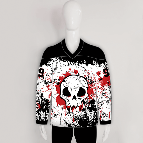 HJC163 Stained Skull Sublimated Custom Hockey Jerseys - YoungSpeeds