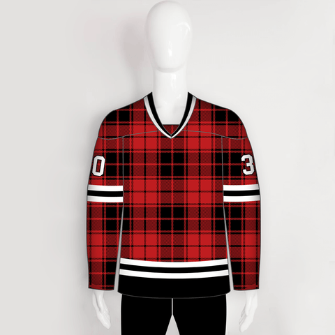 HJCDP1 Tartan Plaid Sublimated Custom Blank Hockey Jerseys - YoungSpeeds