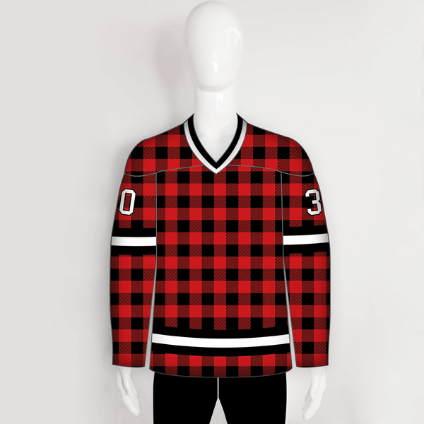 HJCDP16 Buffalo Plaid Blank Custom Hockey Team Jerseys - YoungSpeeds