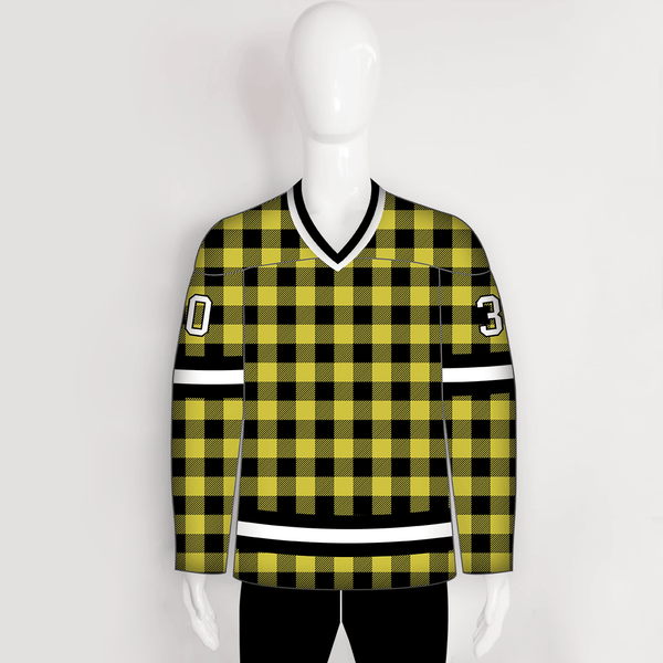 HJCDP16 Buffalo Plaid Blank Custom Hockey Team Jerseys - YoungSpeeds