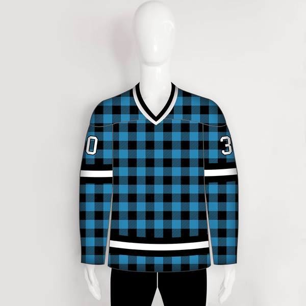 HJCDP16 Buffalo Plaid Blank Custom Hockey Team Jerseys - YoungSpeeds