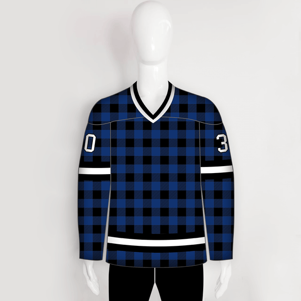 HJCDP16 Buffalo Plaid Blank Custom Hockey Team Jerseys - YoungSpeeds