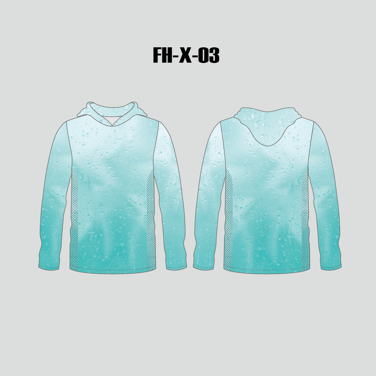 FHX03 Blue Water Drops Background Custom Hooded Fishing Shirts - YoungSpeeds
