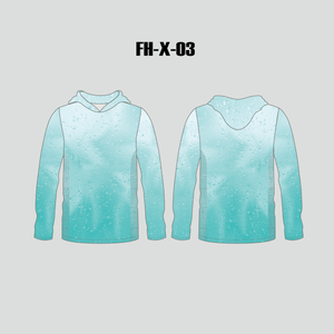 FHX03 Blue Water Drops Background Custom Hooded Fishing Shirts - YoungSpeeds