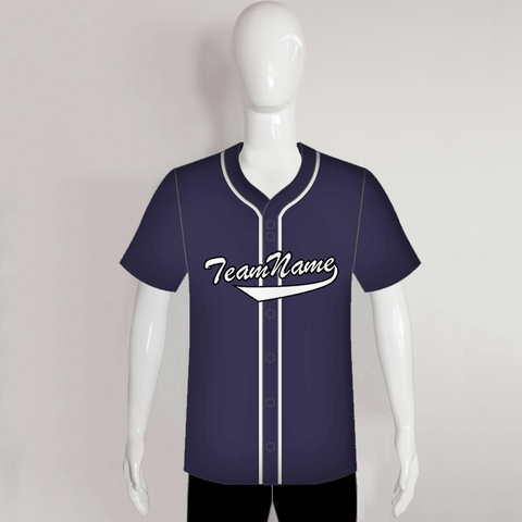 C42 Unisex Full Button Plain Navy Custom Baseball Jerseys - YoungSpeeds