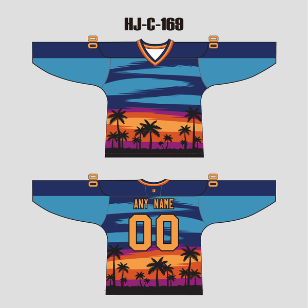 HJC169 California Beach Sublimated Custom Made Hockey Jerseys - YoungSpeeds