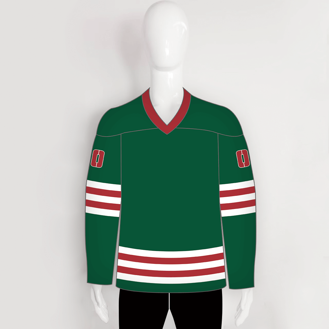 YS23 Green Red White Custom Blank Hockey Jerseys Wholesale - YoungSpeeds