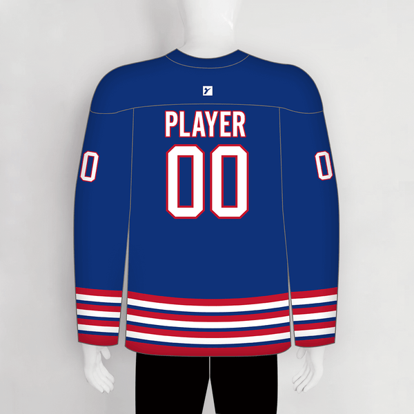 YS25 Blue Red White Sublimated Custom Blank Team Hockey Jerseys - YoungSpeeds
