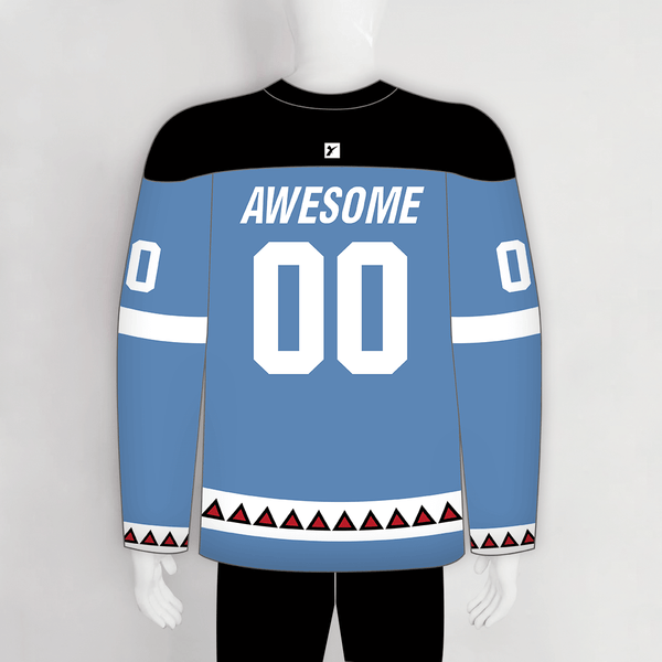 YS31 Light Blue/White/Black Custom Ice Roller Hockey Jerseys - YoungSpeeds